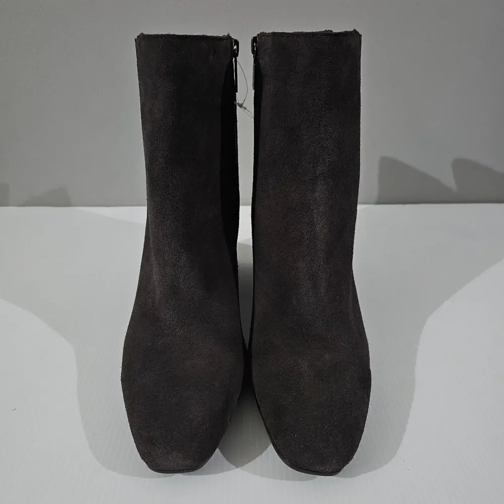 Blondo Scarlette Ankle Boot Womens 11 Brown Suede Waterproof Block Heel NEW